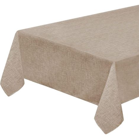 Tovaglia Cotone Cucina 100% Made In Italy Morbida Copritavolo Tinta Unita Pastello Marrone - 135x180 cm