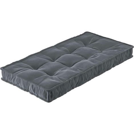 Matelas coussin Sweet Drop en velours - Gris Graphite (1/2)
