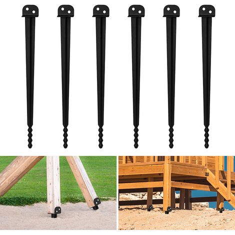 TolleTour Supporto da infissione 6 pz, 500 mm, 40 mm, verniciato a polvere, per pali in legno, recinzione e giardino