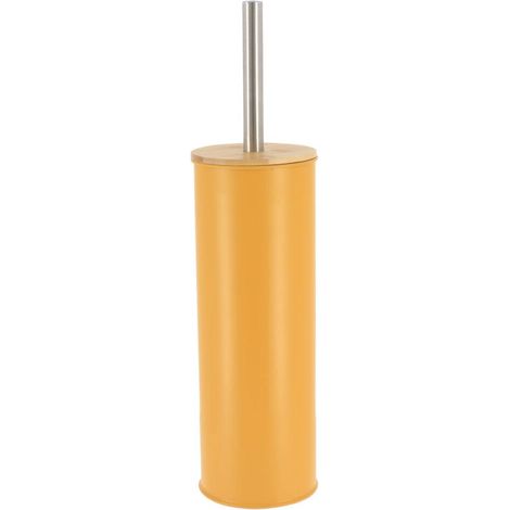 Toilettenbürste aus metall mit bambusdeckel - senf - Tendance