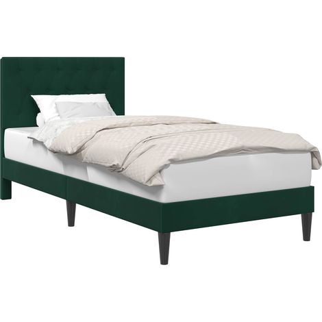 Bed Frame with Headboard Black 90 x 190 cm Velvet vidaXL