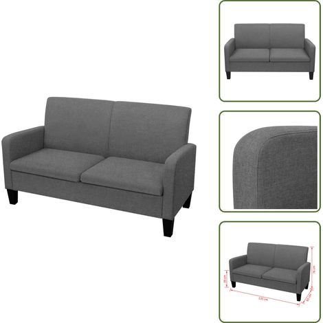 2-Sitzersofa 135 x 65 x76 cm Dunkelgrau - 2-Sitzer Sofa - Grau Sofa - Wohnzimmersofa - Sofa Dunkelgrau - Gemütliches Sofa (1/5)