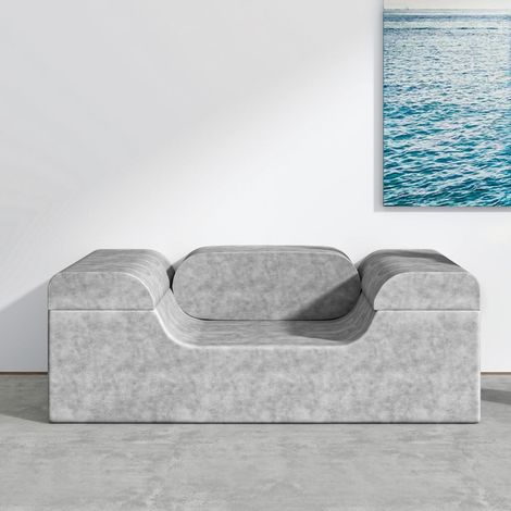 Divano letto convertibile per pavimento, poltrona lettura, per gaming, camera e soggiorno, grigio (1/5)