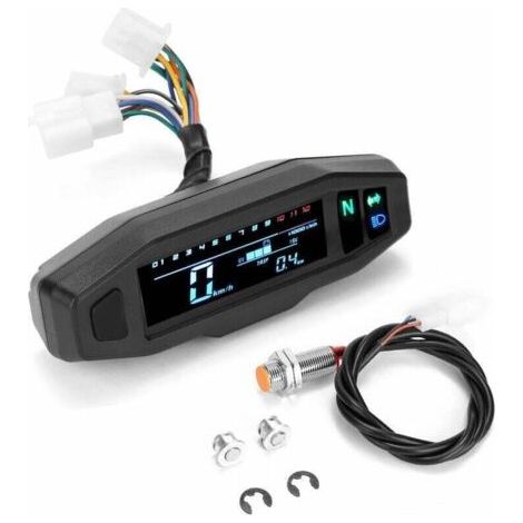 QORVA
-Compteur de vitesse numérique LCD pour moto – Installation facile – Écran 103x25mm – Compatible avec moteurs électriques