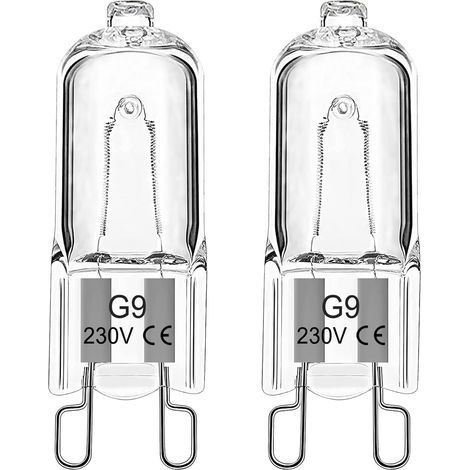 G9-Ofenlampe 25 W 230 V, dimmbar bis 300 °C, für Mikrowellen von AEG, Neff, Whirlpool, Smeg und Bosch, warmweiß (2700 K), 2er-Pack (1/5)