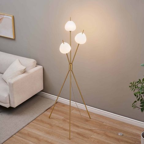 Moderne goldene Dreibein-Stehleuchte mit integrierter LED 157 cm - Olanta
