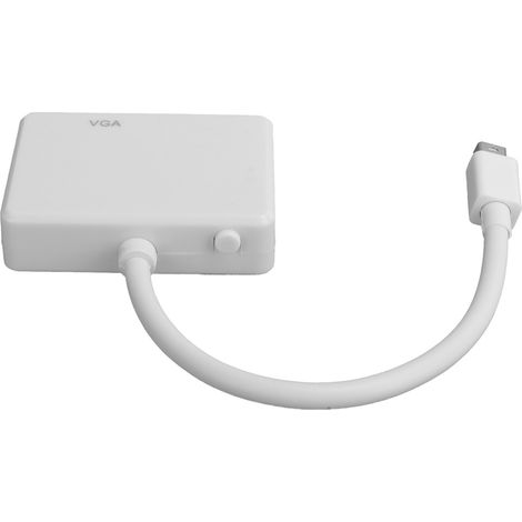 Adaptateur Mini DisplayPort vers HDMI et VGA, Convertisseur Double Sortie Résolution 1080p pour Mac et PC (Blanc) (1/5)