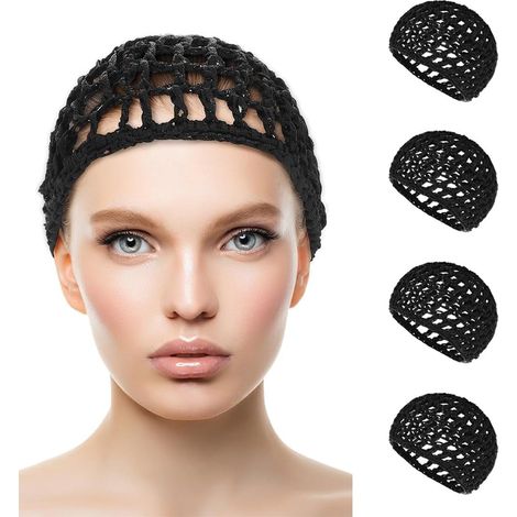 4 Pièces De Filet À Cheveux Au Crochet, Filet À Cheveux Pour Dormir, Enroulement De Cheveux Longs Au Crochet, Douche et Maquillage, Filet À Cheveux En Maille Pour Les Femmes Et Les Filles (1/5)