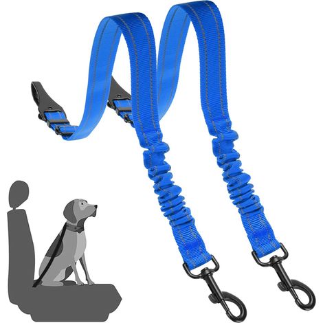 Laisse rétractable ajustable pour chien en 2 parties, harnais en nylon pour animaux de compagnie avec élastique robuste et flexible pour les déplacements des petits, moyens et grands animaux de compag (1/5)