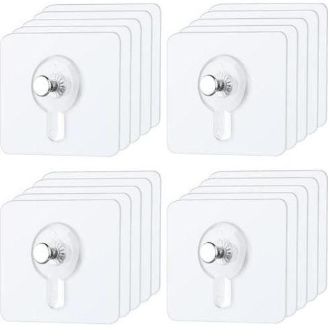 Lot de 20 Accroche Tableau Adhésif Transparent en Acier Inoxydable - fy (1/4)