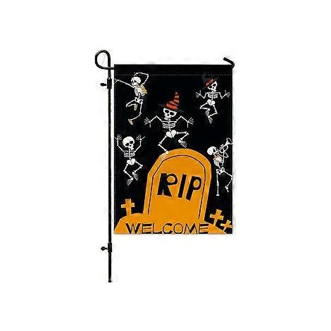 Nouveau drapeau de jardin d'Halloween, drapeau citrouille pour cour, décoration de porche, ambiance horrifique (HYQ5-13) (1/2)