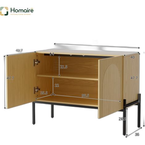 Flur- Garderobenschrank natur aus Polyester 100 x 40 x 75 cm HOMAIRE (1/5)