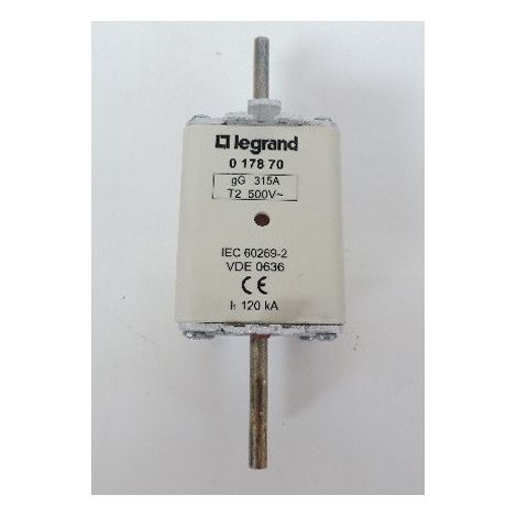 cartouche industrielle à couteaux - taille 2 - 315 ampères - type gg hpc - avec voyant