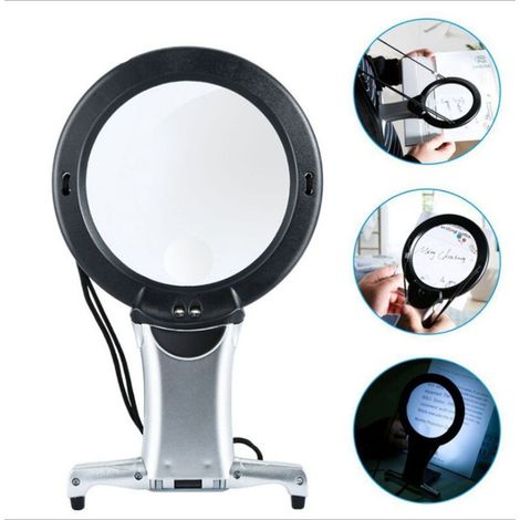 Loupe de précision 6x avec bras articulé et éclairage LED intégré – pour broderie, bijouterie et réparation fine, usage mains-libres (1/4)