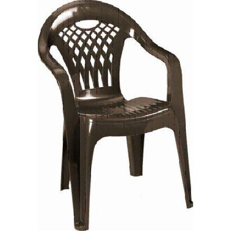 Chaise de plage monobloc Cancun avec dossier haut, wengé