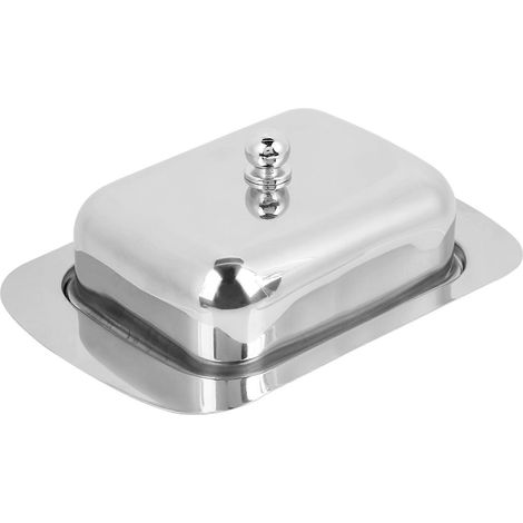Beurrier, plateau en acier inoxydable pour beurre, fromage, boîte de rangement pour aliments et desserts. (1/5)