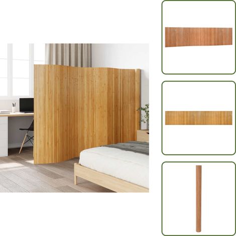 The Living Store Paravent Natur Breite 800 cm Höhe 165 cm Bambus - Natur (1/5)