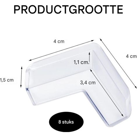Protections d'angle - Transparent - En forme de L - 8 pièces - Pour meubles et bords de table - Transparent (1/5)