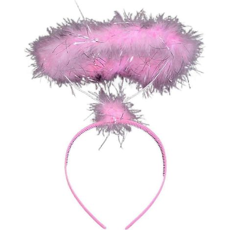 Bandeau pour cheveux Angel Ring pour adultes et enfants, léger et en peluche, avec décoration pour fêtes et spectacles-Hot Pink (1/5)