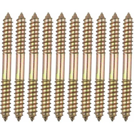 10 boulons de fixation pour meuble Cheville - M8 x 80 MM à tête double extrémité - Bois à bois