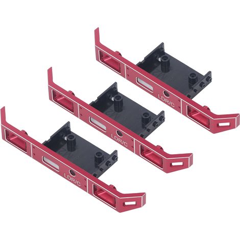 Ensemble de pare-chocs avant pour voiture télécommandée en 3 pièces, fabriqué en alliage d'aluminium, haute résistance et résistant à l'usure, exquis et léger, rouge. (1/5)
