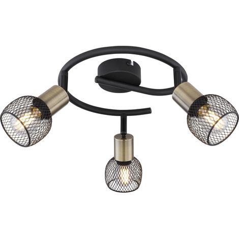 Spots de plafond en grappe noir mat 3x E14