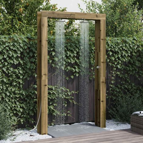 vidaXL Doccia da esterno Naturale 137 x 23 x 226 cm