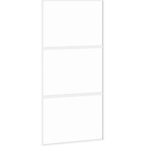Maison Exclusive - Schiebetür Weiß 102,5x205 cm Hartglas und Alum