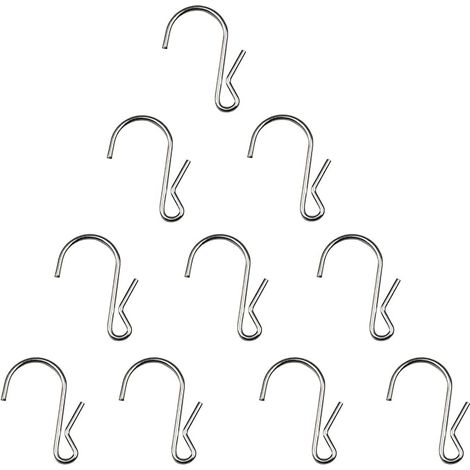 BEBUSINGOTO Packung mit 10 Cliphaken aus poliertem Metall, hält 10 Pfund (1/5)