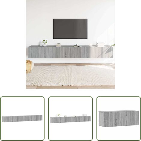 vidaXL Wandmontage - 3-tlg. TV-Schrank-Set Grau Sonoma Holzwerkstoff (1/5)