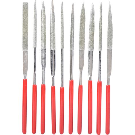 Ortviai Lot de 10 limes diamantées miniatures en acier allié pour usinage précis de métaux durs, céramique et verre (1/5)