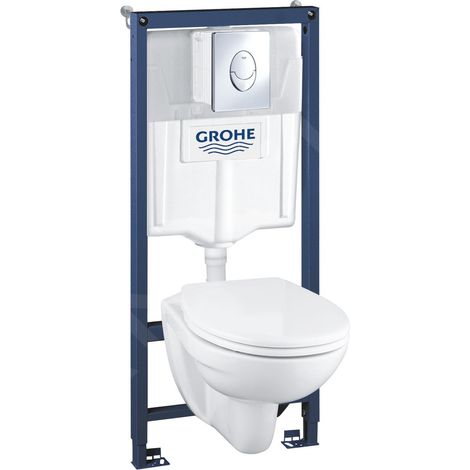 Grohe – Ensemble WC suspendu avec cuvette et abattant softclose – Plaque de déclenchement Skate Air – Réservoir 6-9L – Évacuation arrière – 39192000 (1/7)