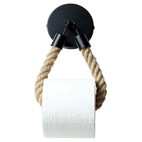 Toilettenpapierhalter, Vintage-Toilettenpapierrollenhalter, Handtuchhalter aus Hanfseil, für Badezimmer- und Küchendekoration (1/5)