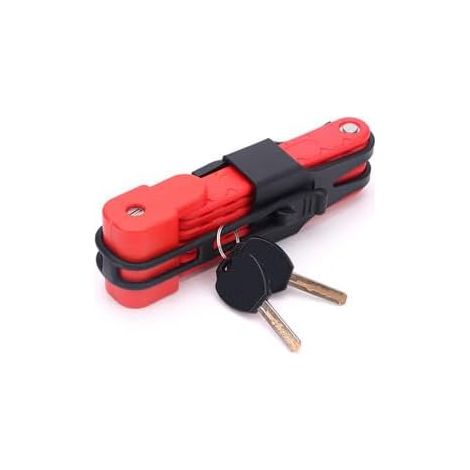 Antivol de Vélo Pliant avec Support, Haute Sécurité Contre le Vol, Compact et Léger, Pour E-Scooter, Vélo Électrique, Comprend 2 Clés, Longueur 40cm (Rot) (1/5)