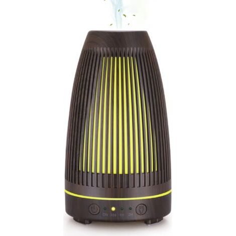 Diffuseurs d'Huiles Essentielles Electrique,Ultrasonique Humidificateur Diffuseur Aromathérapie Electrique 14 Couleurs Lumières LED pour la Maison, Yoga, Bureau, Spa, Chambre - Bois Foncé (1/5)