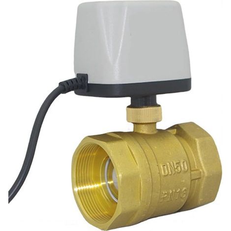 Vanne à Boisseau Sphérique Motorisée à Ouverture Normalement Fermée en Laiton 2 Fils Électrique en Laiton D50 (1/5)