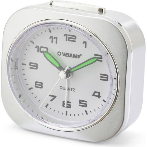 Velamp Sveglia da Comodino, Sveglia Analogica al Quarzo Silenziosa con Luce Senza Ticchettio, Semplice Orologio da Tavolo con funzione Snooze,Adatto per Camere da Letto, scrivanie, viaggi... (1/5)