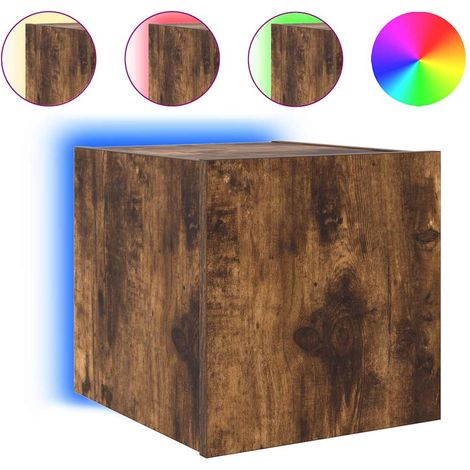 Maison Exclusive - TV-Wandschrank mit LED-Leuchten Räuchereiche 3
