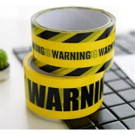 (4.8cm x 25m) Ruban de Marquage au Sol Jaune et Noir, Bande WARNING, Ruban de Sécurité pour Décoration d'Halloween/Zone Dangereuse (1/5)