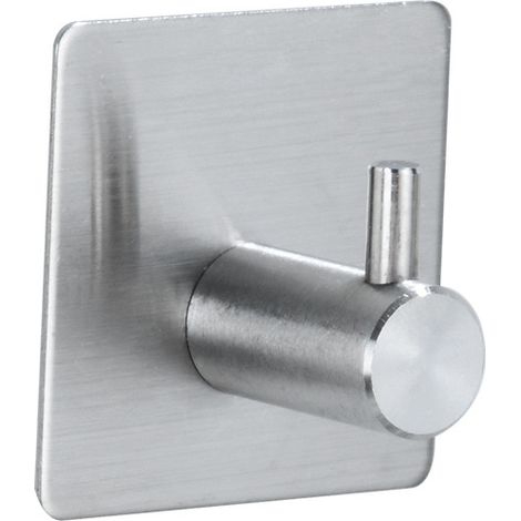 ZOLGINAH 4-piece towel hooks set, towel rack wall hooks, glued without drilling, suitable for bathroom toilet kitchen office Crochet carré - Argent (1/5)