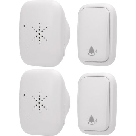 Sonnette sans fil pour la maison avec récepteur, 38 sonneries automatiques, 4 niveaux de volume, étanche, longue portée, prise européenne. (1/5)