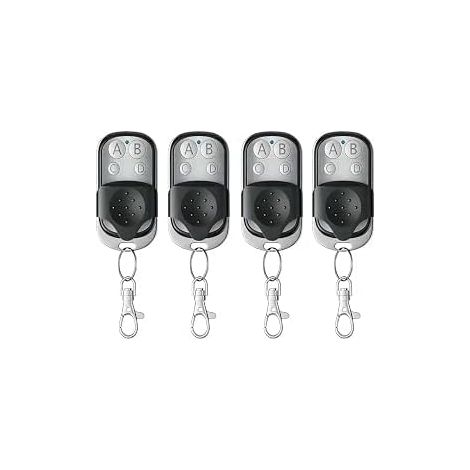 Télécommande universelle pour porte de garage 4 pièces, télécommande 433 MHz, ouvre-porte de garage avec 4 boutons pour ouvre-porte de garage, portes coulissantes, portes, interrupteurs d'éclairage (1/5)