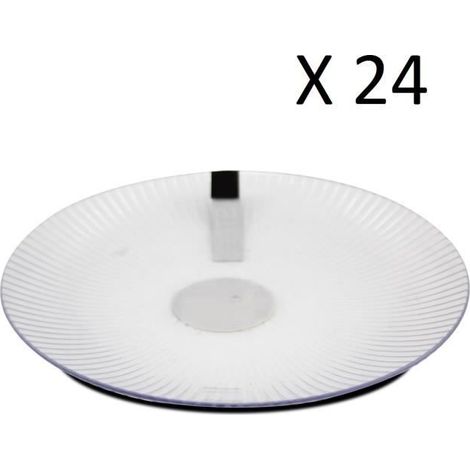 Lot de 24 assiette plate ronde, plat de service - Diamètre 20 x Hauteur 1.7 cm -JUANIO (1/3)