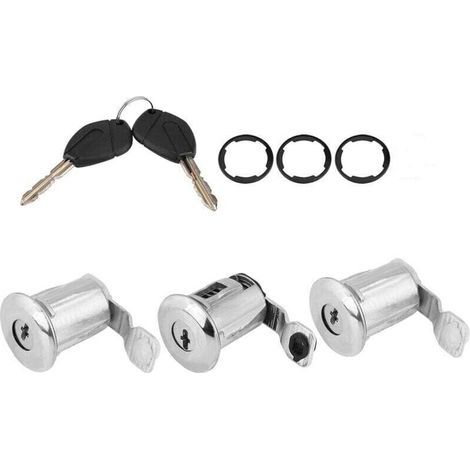 Serrures de porte Citroën C1, Ensemble de cylindres de serrure de voiture 252522 avec clés pour Partner Citroën Berlingo Xsara Accessoires de serrure de voiture professionnels ( (1/2)