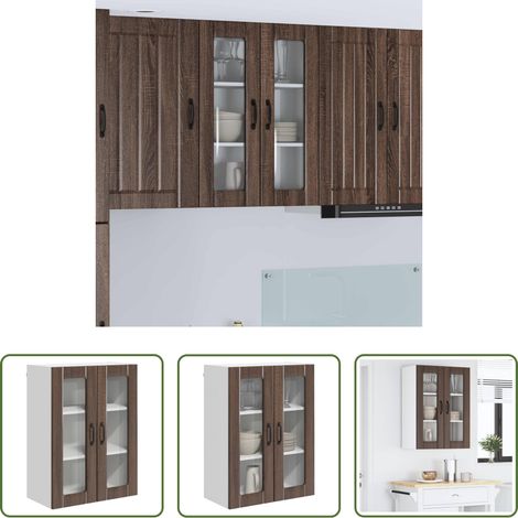 Küchenwandschrank -  Küchenschrank Braun Eichen-Optik 60 x 31 x 80 cm Holzwerkstoff (1/5)