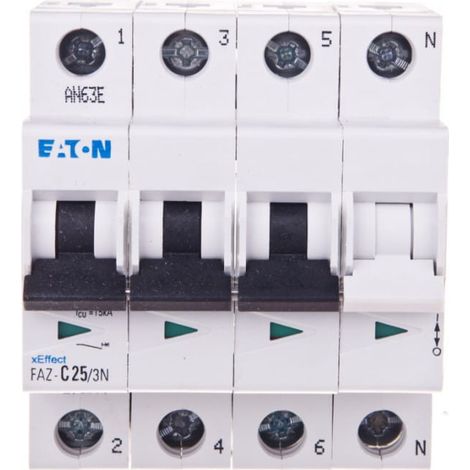 Eaton Disjoncteur Type C 25A 230/400V 15kA 4 Modules