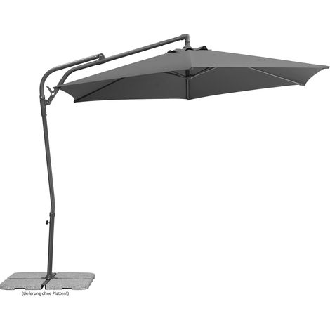 Schneider Ombrellone Genua Antracite, Rotondo, 300 cm, 630-15, Struttura in Acciaio, Rivestimento in Poliestere, 12,4 kg (1/5)