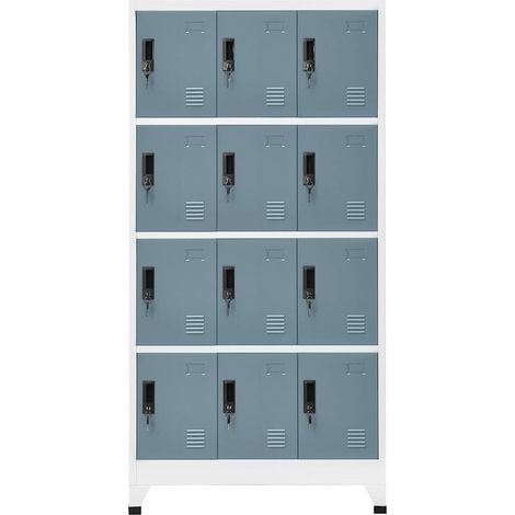 Maison Exclusive - Armadietto con Chiave Grigio Chiaro e Scuro 90x45x180cm Acciaio (1/5)
