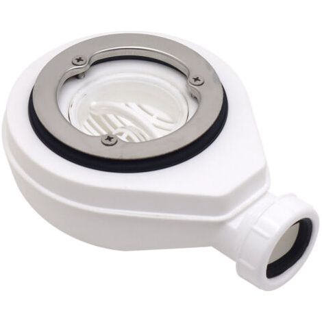 kit de trou de vidange de bac de douche, blanc, Kit de vidange bac de douche, drain de douche avec siphon, Raccords pour Receveur de douche (1/5)