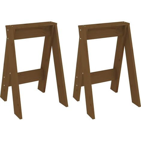 Maison Exclusive - Taburetes 2 uds madera maciza de pino marrón m (1/5)